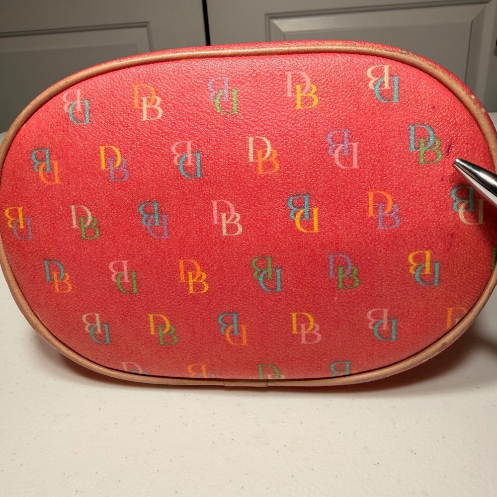 Dooney & Bourke Rainbow Monogram Red Coated Canvas Hobo Bag Y2K Vintage Medium - Picture 7 of 16